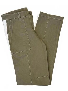 TWP ISA Pants Women’s Size 6 Olive Green Side Stripe Stretch Straight Leg NEW